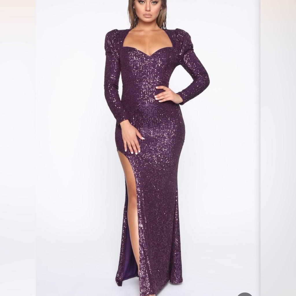 Purple Sequin Gown